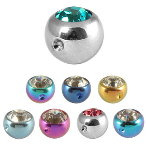 Titanium Clip in Jewelled Ball (for BCR)