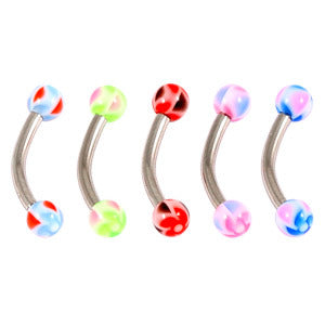 Acrylic Windmill Ball Micro Curved Barbell 1.2mm