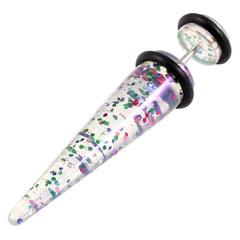 view all Acrylic Fake Stretchers - Rainbow Glitter body jewellery
