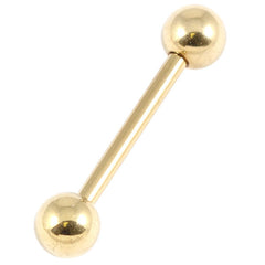 view all Zircon Steel Barbells 1.6mm 8-22mm (Gold colour PVD) body jewellery