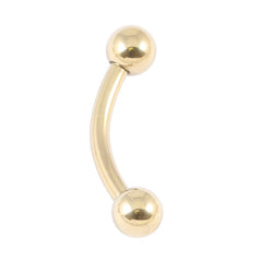 Zircon Steel Curved Bars 1.6mm 4-4mm 5-5mm balls (Gold colour PVD)