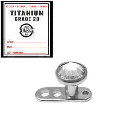 view all Sterile Titanium Dermal Anchor with Jewelled Disk Top body jewellery