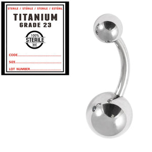 Sterile Titanium Belly Bar 1.6mm with 8-5 balls