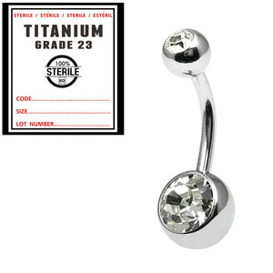 Sterile Titanium Double Jewelled Belly Bars