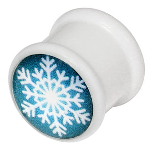 Acrylic Snowflake Christmas Xmas Plugs 6-12mm