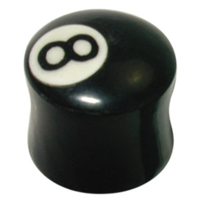 Organic Horn Plug with 8 Ball design
