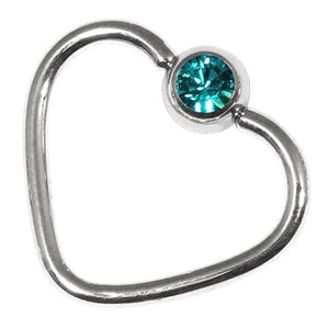 Steel Jewelled Continuous Heart Twist Rings