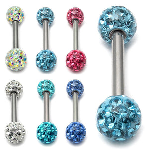 Smooth Glitzy Ball Barbell Double Ended with 5mm balls