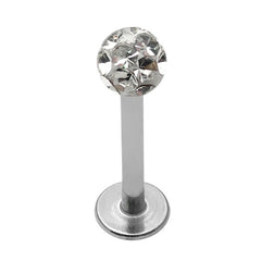 Smooth Glitzy Ball Labrets 1.2mm Gauge