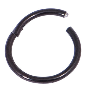 Black Steel Hinged Segment Ring (Clicker)