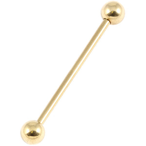 Zircon Steel Industrial Scaffold Barbells 1.6mm 30-40mm (Gold colour PVD)