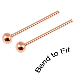Rose Gold Plated Silver Nose Studs