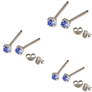 Multipacks - Silver Claw Set Crystal Studs