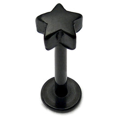 Black Steel Labret with Black Steel Star
