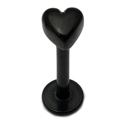 Black Steel Labret with Black Steel Heart