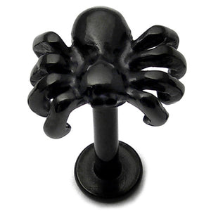 Black Steel Labret with Black Steel Spider