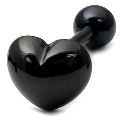view all Black Steel Barbell with Black Steel Heart 1.6mm body jewellery
