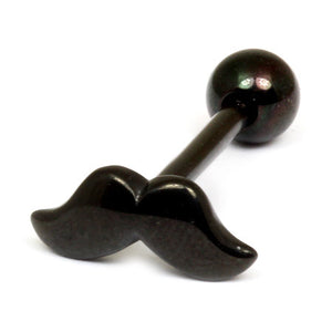 Black Steel Barbell with Black Steel Moustache 1.6mm