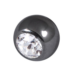 view all Black Titanium Jewelled Balls 1.6x5mm body jewellery