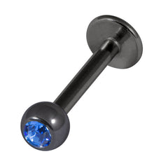 Black Titanium Jewelled Labrets 1.6x6mm