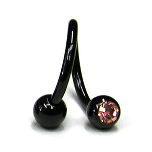 Black Titanium Double Jewelled Spirals 1.6x8mm