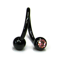 view all Black Titanium Double Jewelled Spirals 1.6x8mm body jewellery