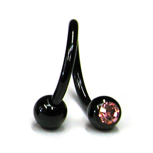 Black Titanium Double Jewelled Spirals 1.6x12mm