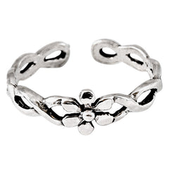 view all 925 Sterling Silver Flower Twist Toe Ring body jewellery