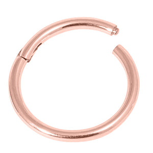Rose Gold Steel Hinged Segment Ring (Clicker)