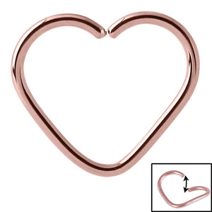 Rose Gold Steel Continuous Heart Twist Ring