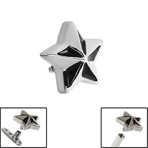 Steel Nautical Star for Internal Thread shafts in 1.6mm (1.2mm). Also fits Dermal Anchor