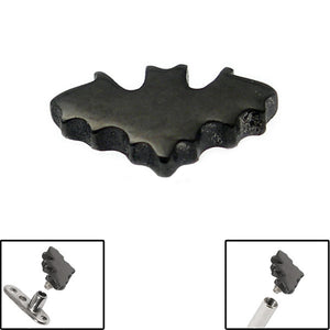 Black Steel Bat Top for Internal Thread shafts in 1.6mm (1.2mm). Also fits Dermal Anchor