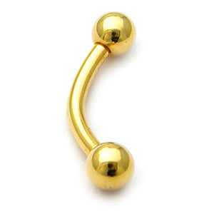 Gold Plated Steel Micro Curved Barbell 1.2mm