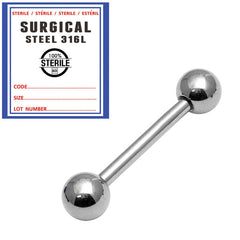 view all Sterile Steel Barbell 1.6mm body jewellery
