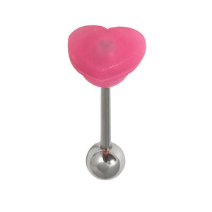 Steel Barbell with Silicone Cover - Heart