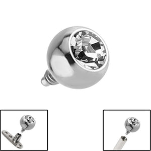 Titanium Jewelled Ball for Internal Thread shafts in 1.6mm (1.2mm). Also fits Dermal Anchor