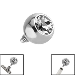 Titanium Jewelled Ball for Internal Thread shafts in 1.6mm. Also fits Dermal Anchor