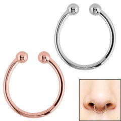 view all Surgical Steel Clip On Fake Piercing Septum Ring - Plain (Nose, Ear, Lip) body jewellery