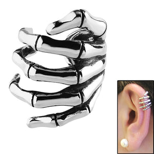 Surgical Steel Clip On Ear Cuff - Skeleton Hand