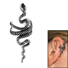 Surgical Steel Clip On Ear Cuff - Snake