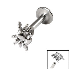 Titanium Internally Threaded Labrets 1.2mm - Steel Spider