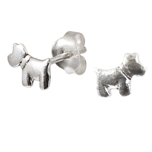 Sterling Silver Scottie Dog Stud Earrings ES9