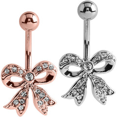 view all Belly Bar - Jewelled Bow body jewellery