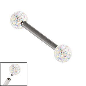 Titanium Internally Threaded Barbells 1.6mm - Smooth Glitzy Ball