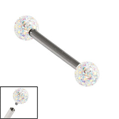 Titanium Internally Threaded Barbells 1.6mm - Smooth Glitzy Ball