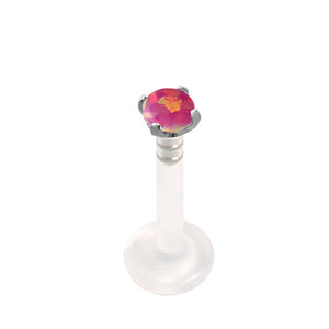 Bioflex Push-fit Labret with Claw Set Opal