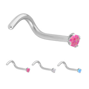 Steel Claw Set Synthetic Opal Nose Stud