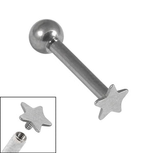 Titanium Internally Threaded Micro Barbells 1.2mm - Star