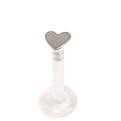 view all Bioflex Push-fit Labret with Titanium Heart 1.2mm body jewellery