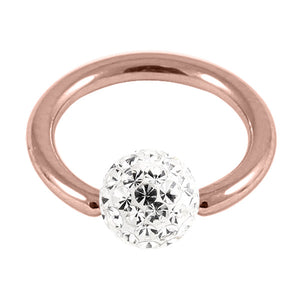 Rose Gold Steel BCR with Smooth Glitzy Ball 1.2mm